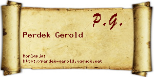 Perdek Gerold névjegykártya